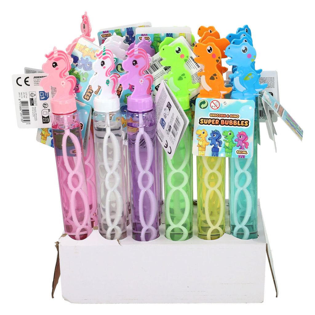 Johntoy bellenblaas eenhoorn en dinosaurus 118ml - 24st.