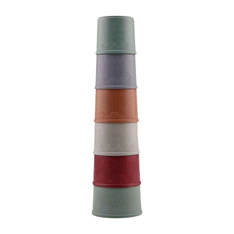 Johntoy - Johntoy Happy world stapelbekers 100% gerecycled kunststof - 10 stuks