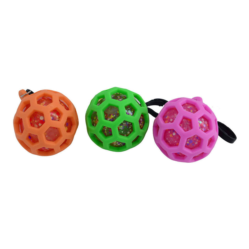 Johntoy - Johntoy Squeeze glitter bal sleutelhanger