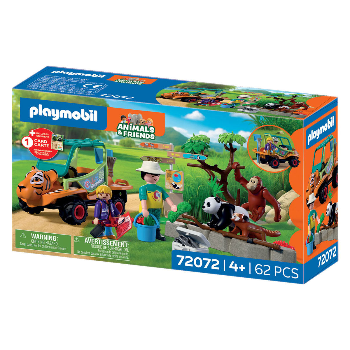 Playmobil animals friends dierentuin dierenverzorger met voertuig - 72072