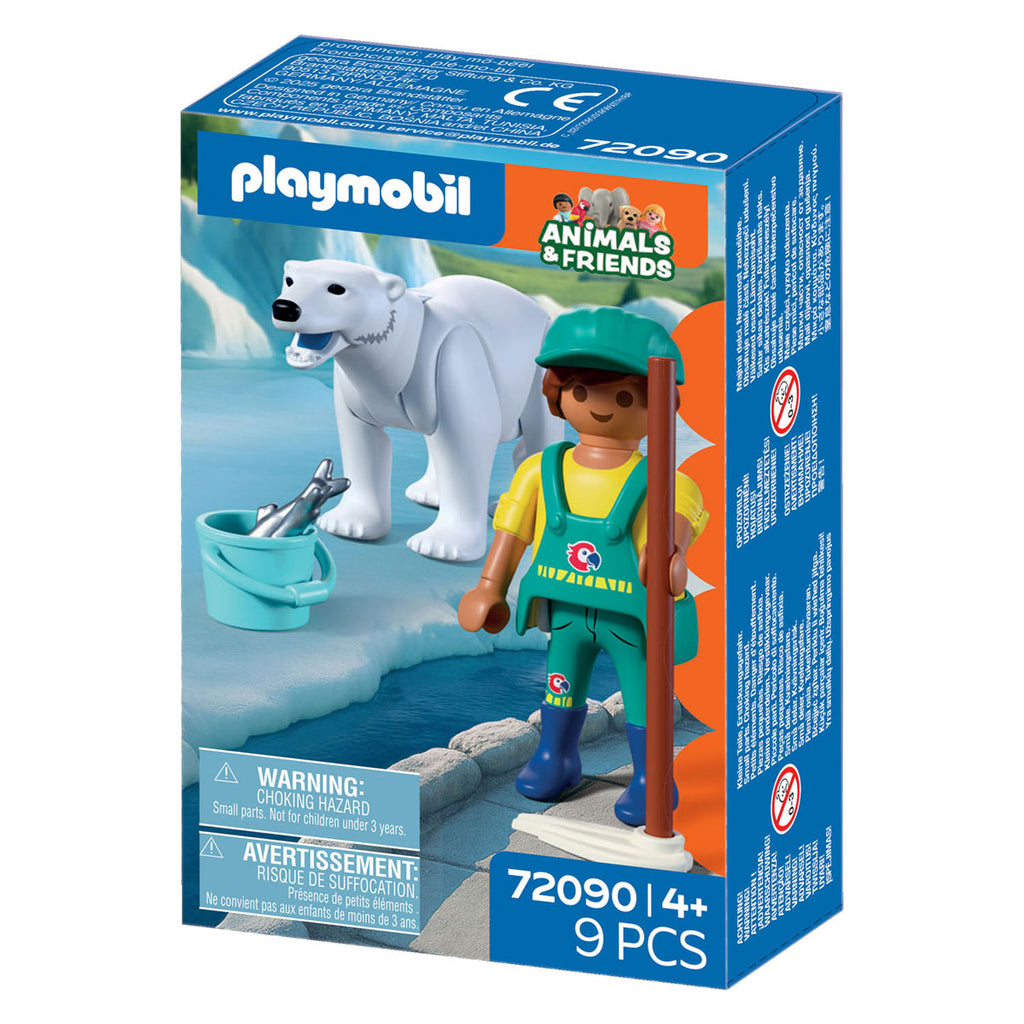 Playmobil animals friends dierentuin ijsbeer en dierenverzorger - 72090