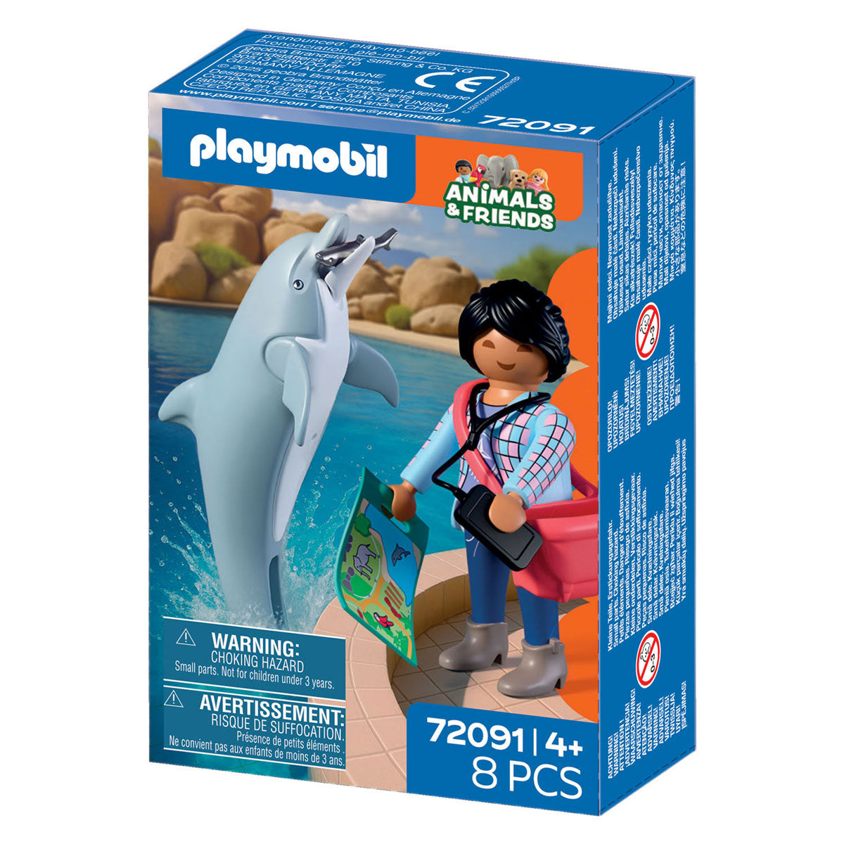 Playmobil - animals & friends dierentuin dolfijn en bezoeker - 72091