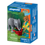 Playmobil animals friends dierentuin babyolifant en dierenverzorger - 72092