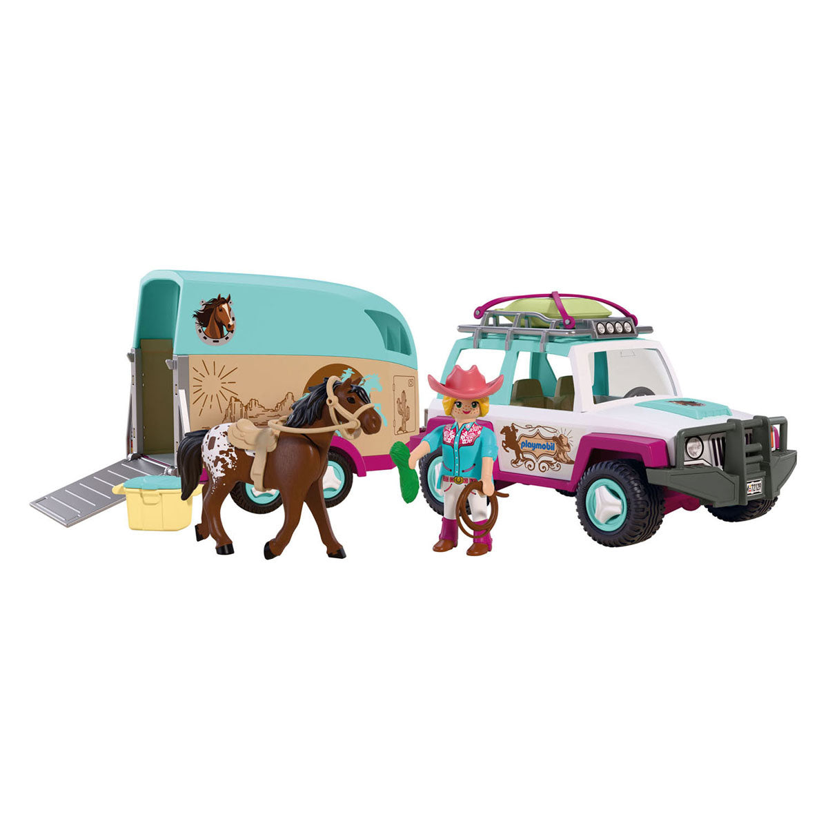 Playmobil - horses terreinwagen met paardentrailer - 72129