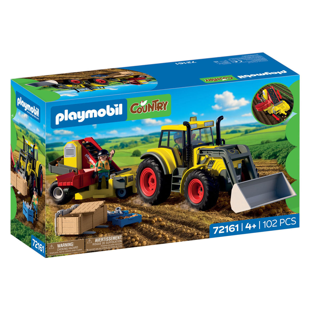 Playmobil - country grote tractor met aardappelrooier - 72161
