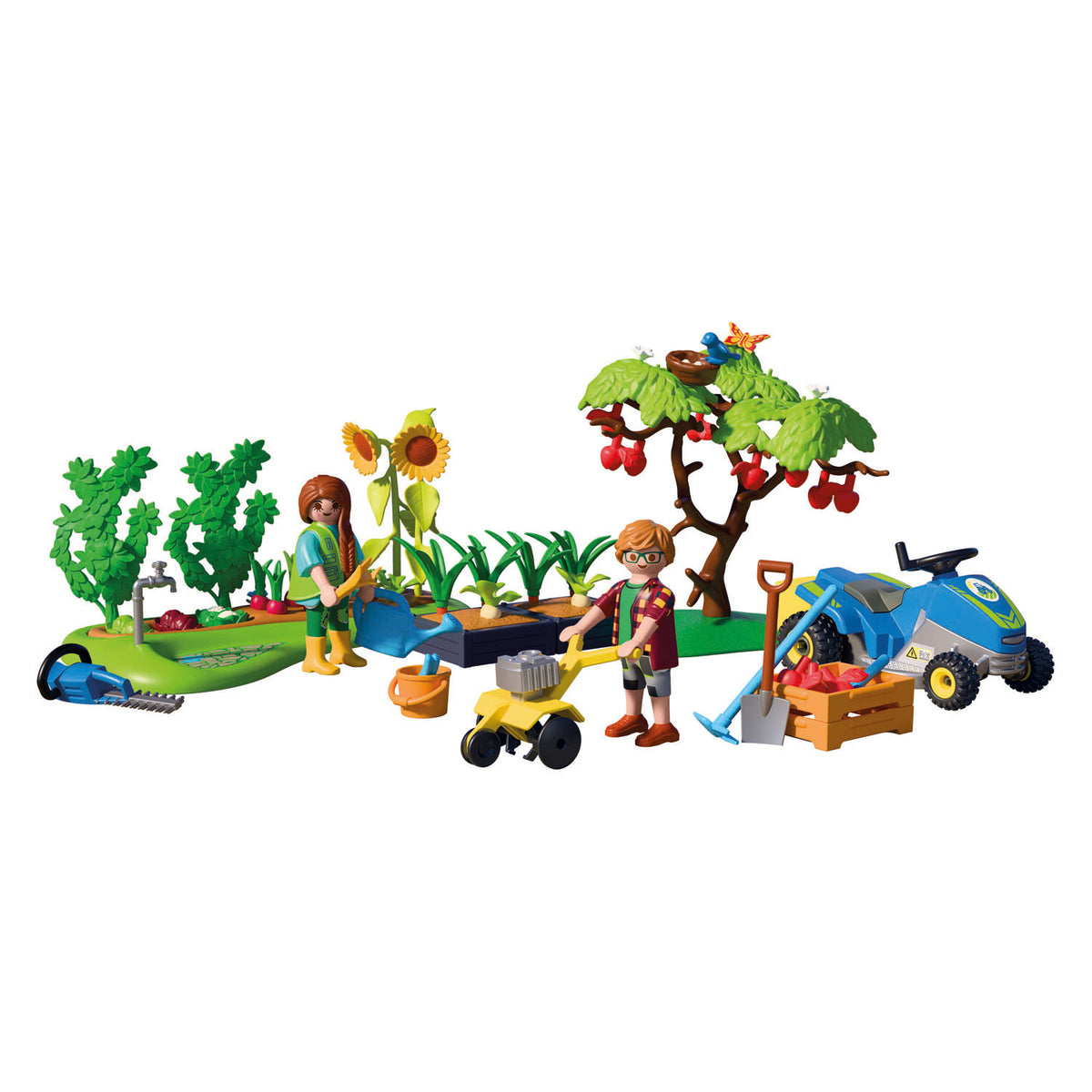 Playmobil country speelset moestuin met zitmaaier en appelboom.