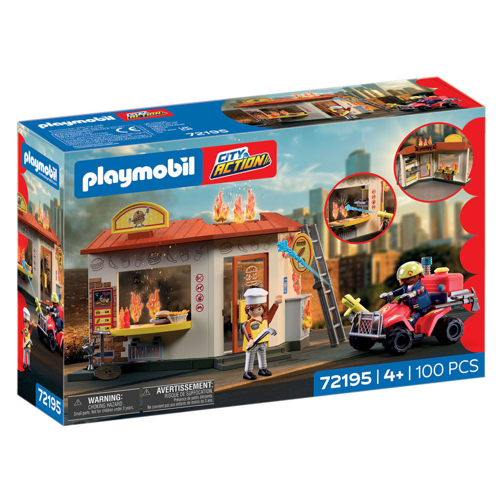 Playmobil - city action brandweerquad met hamburgerkraam - 72195