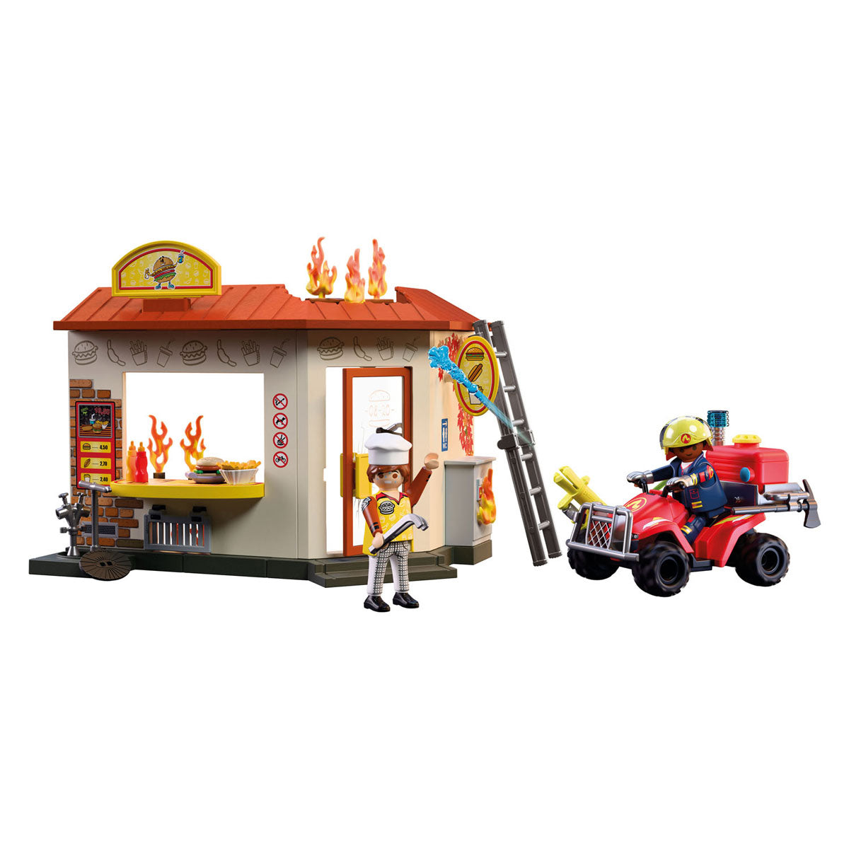 Playmobil - city action brandweerquad met hamburgerkraam - 72195