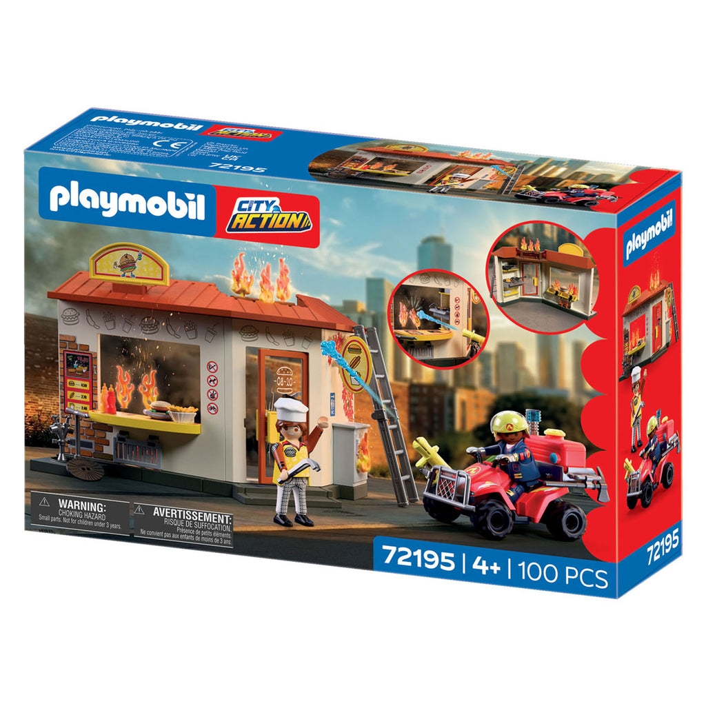 Playmobil - city action brandweerquad met hamburgerkraam - 72195