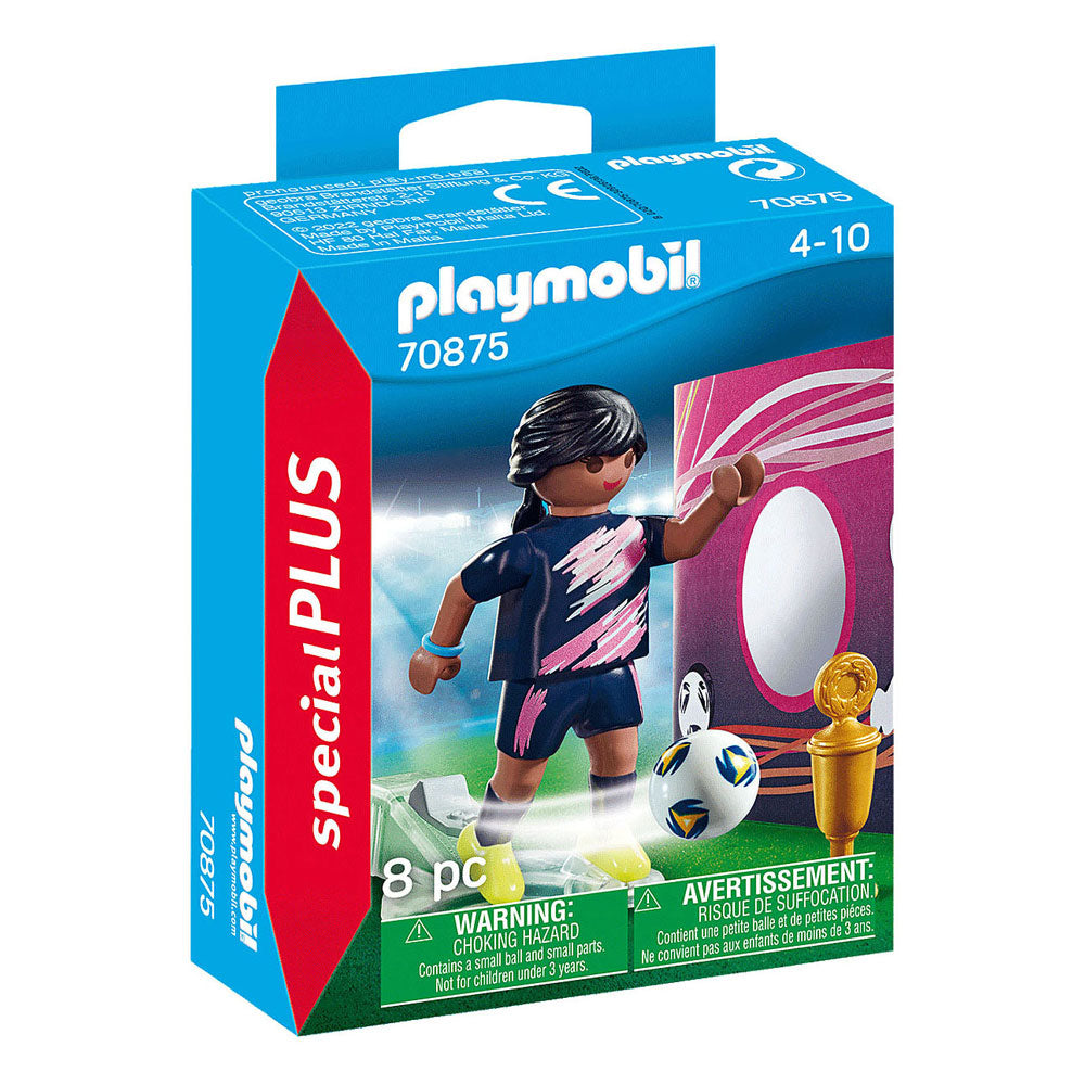 Playmobil - specials voetbalster met doelmuur - 70875