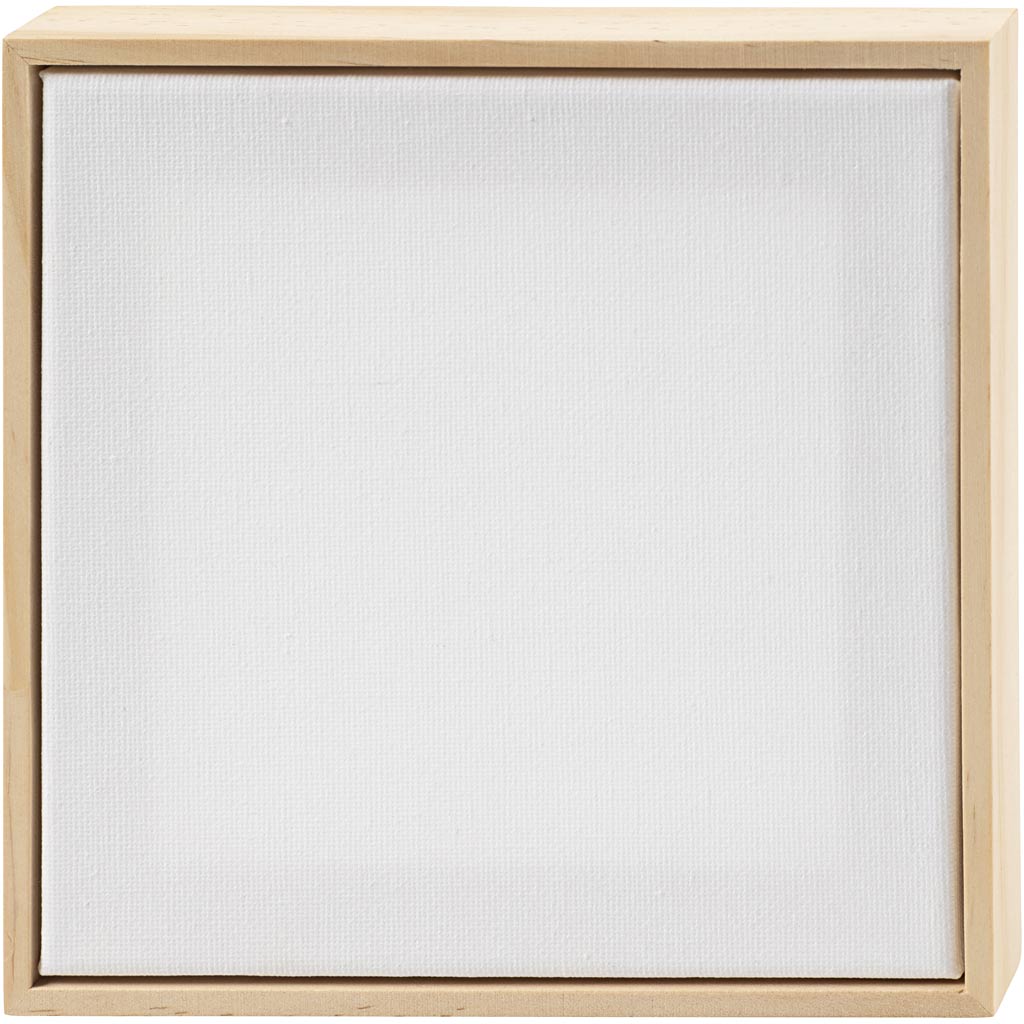 Creativ company gespannen canvas met lijst 280gr. 15,8x15,8cm - wit