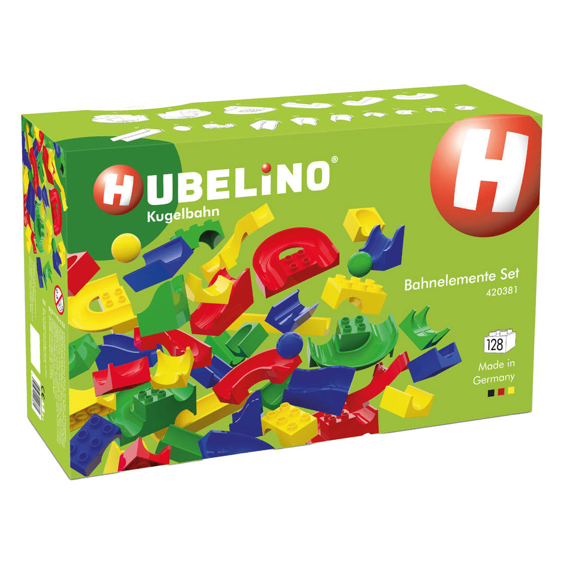 Hubelino - Hubelino knikkerbaan baanelementen - 128dlg.