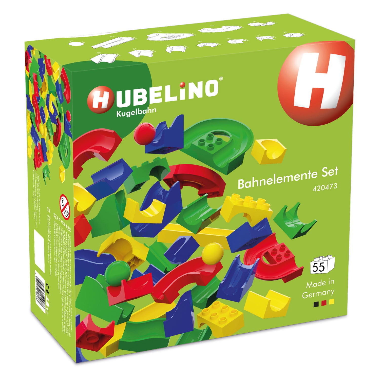 Hubelino knikkerbaan baanelementen - 55dlg.