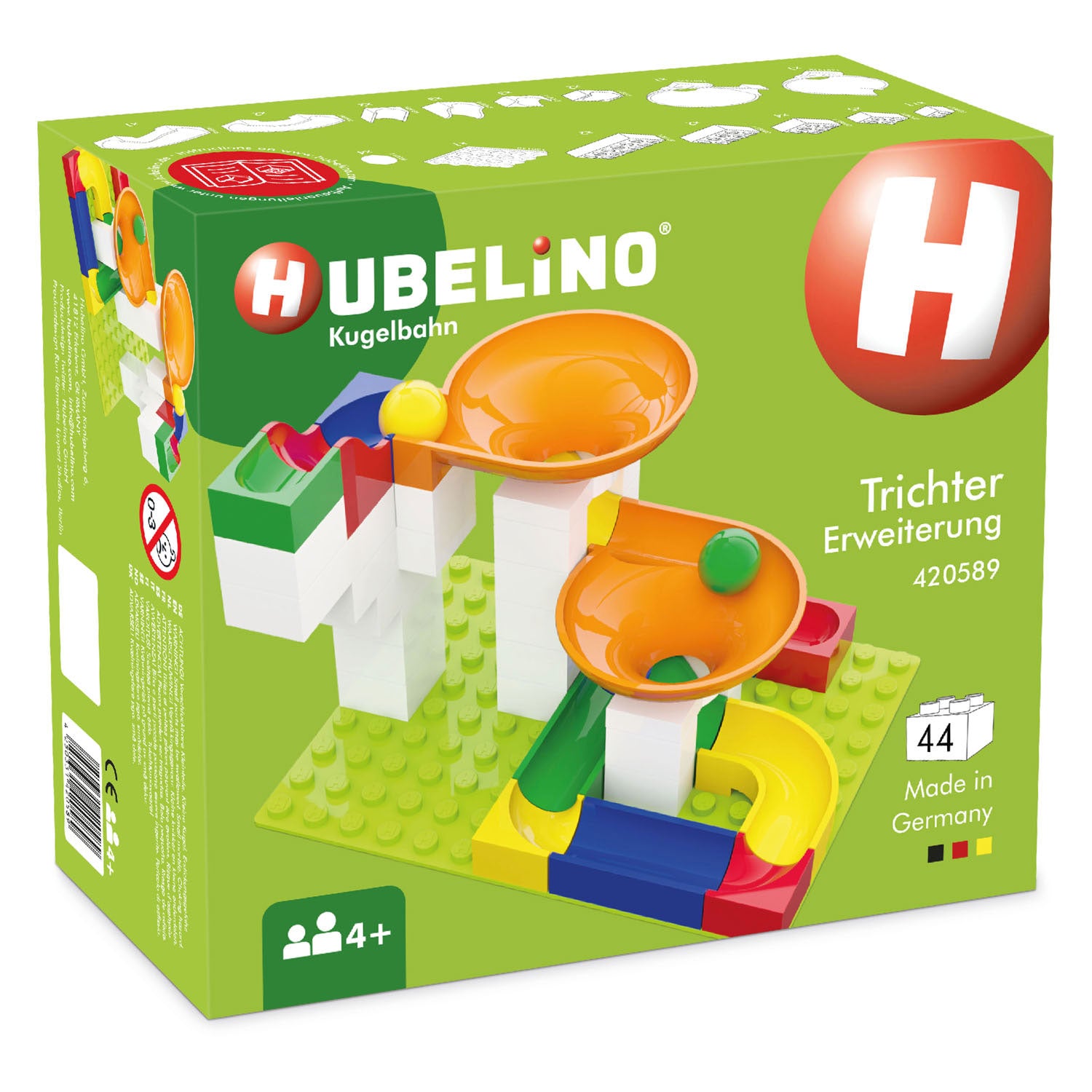 Hubelino - Hubelino knikkerbaan uitbreidingsset trechter 44dlg.