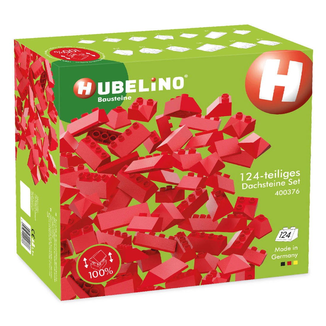 Hubelino dakpannenset bouwblokjes - 124dlg.