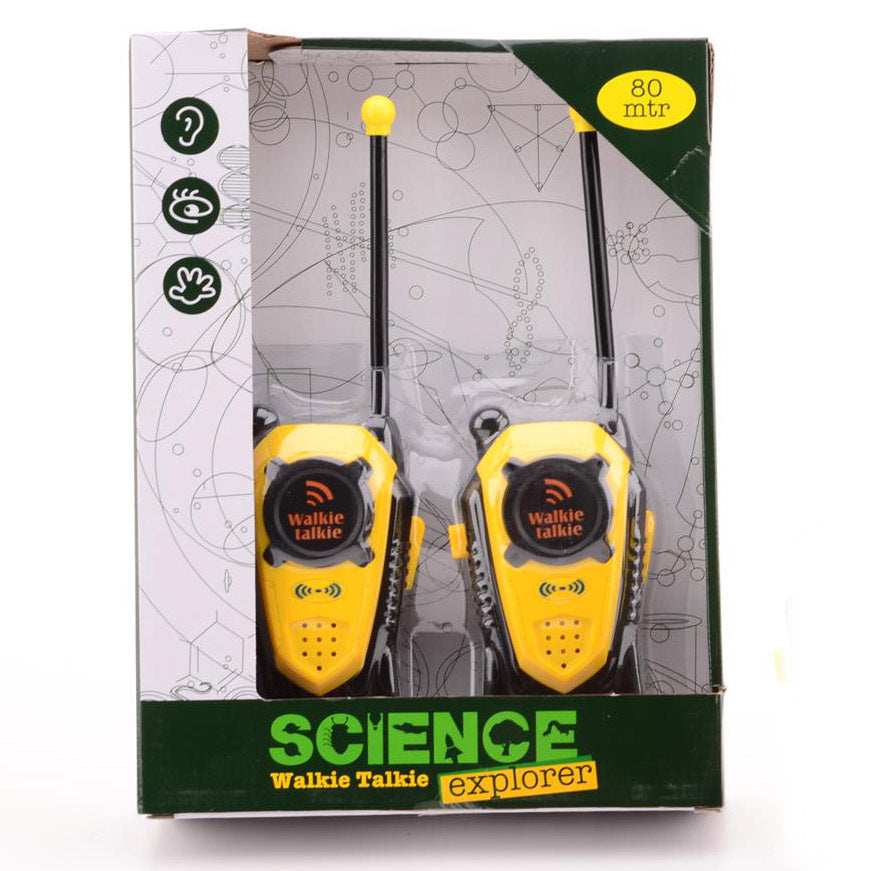 Johntoy science explorer walkie talkie bereik + - 80 mtr.