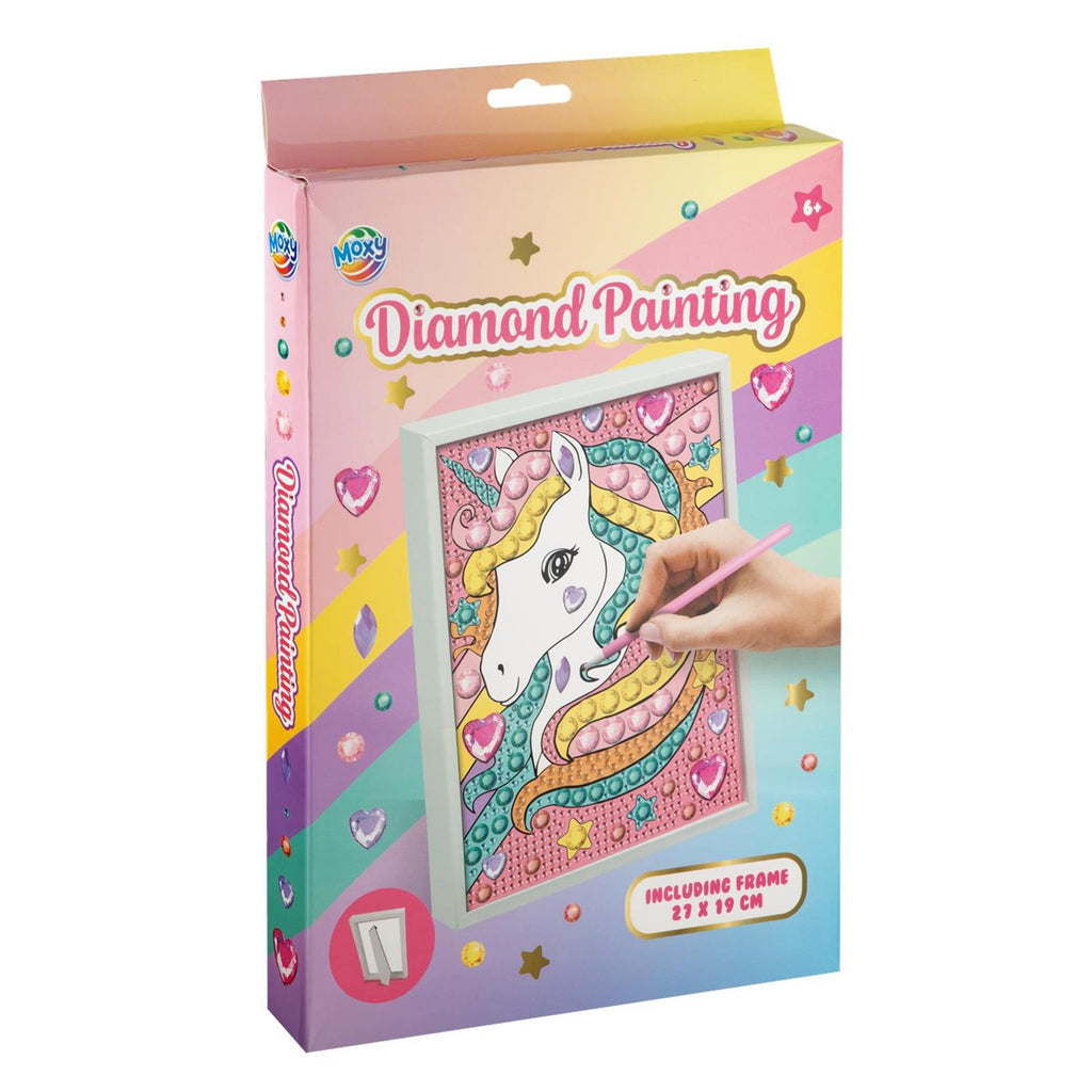 Moxy diamond painting met frame 27x19cm 2 assorti