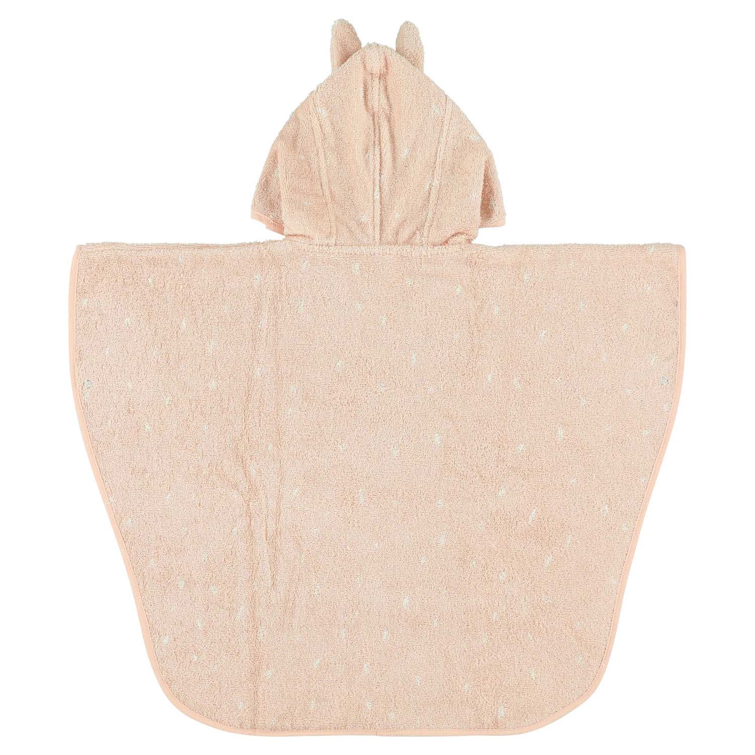Trixie poncho - mrs. rabbit - 100% biologisch katoen - badcape kind met capuchon - met leuke details