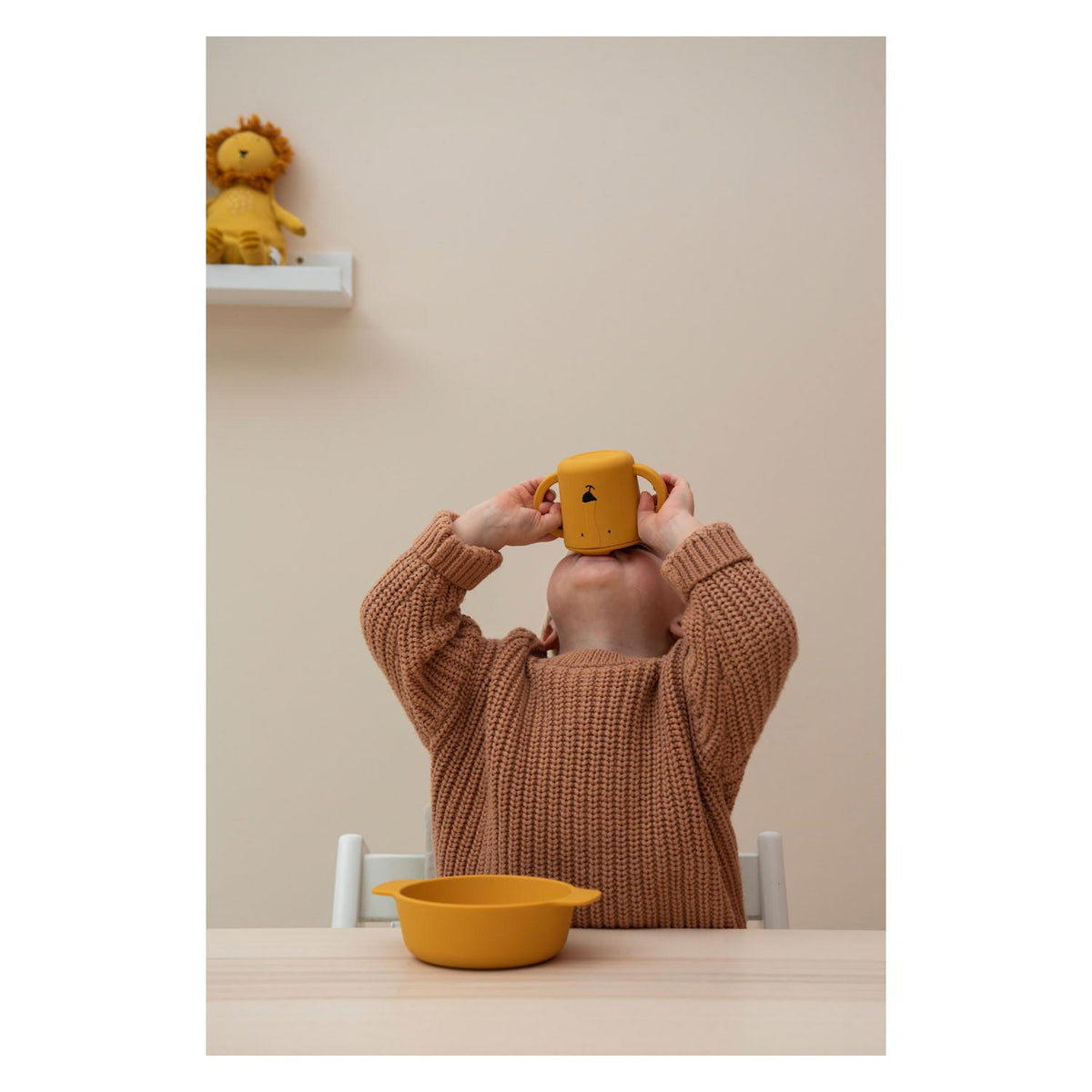 Trixie tuitbeker - mr. lion - drinkbeker voor baby - antilek beker - voor baby's vanaf 4 maanden - van siliconen - geschikt voor de vaatwasser