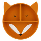 Trixie siliconen bord met vakjes en zuignap - mr. fox