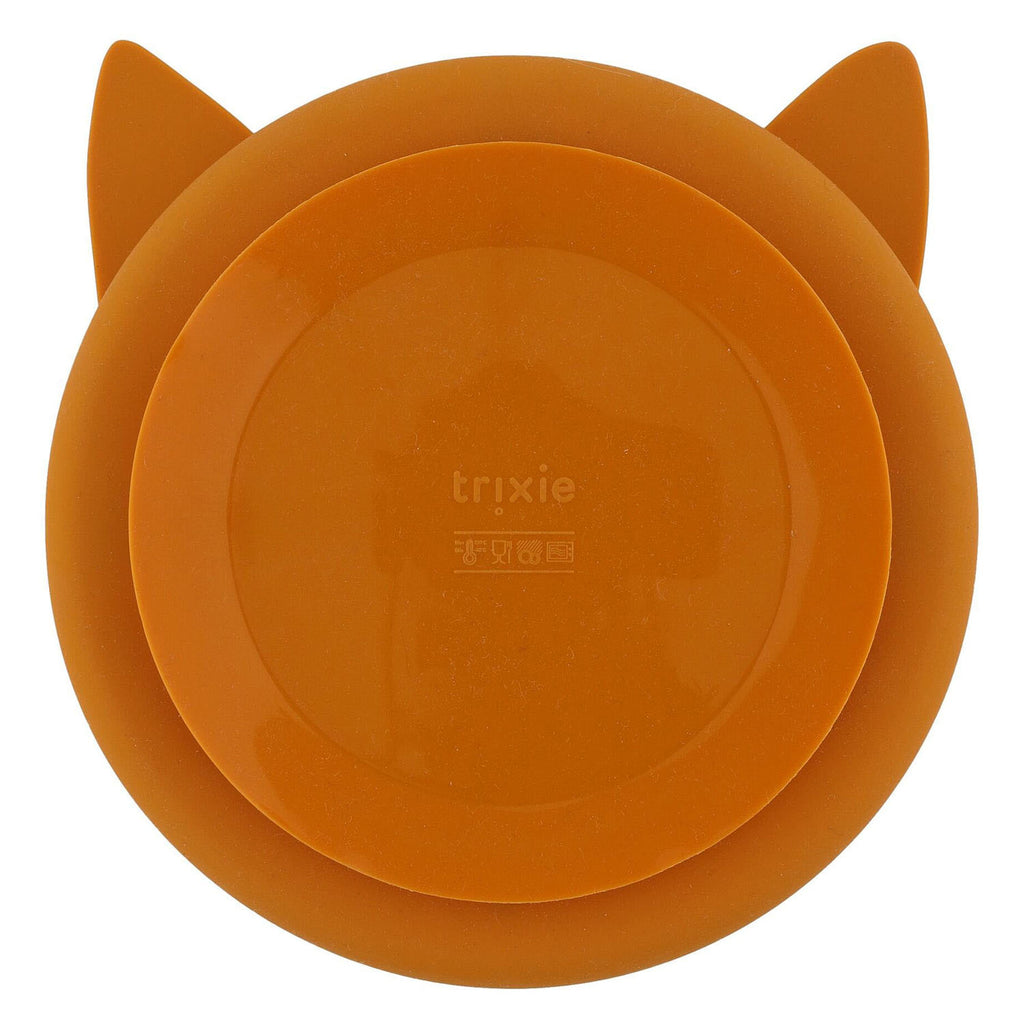 Trixie siliconen bord met vakjes en zuignap - mr. fox