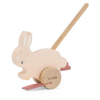 Trixie houten duwstok - mrs. rabbit - kinder speelgoed - vanaf 1,5 jaar - voor jongens en meisjes - fsc