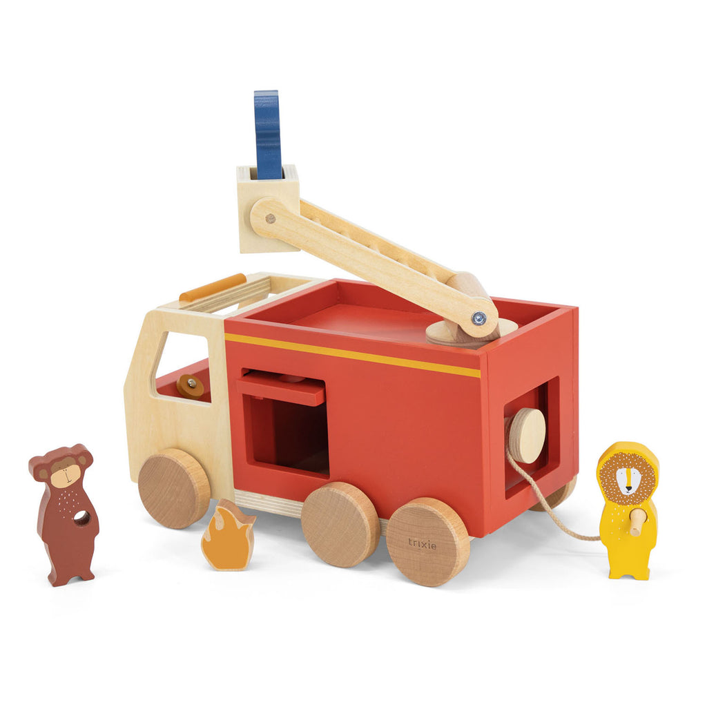 Trixie - houten dieren brandweerwagen