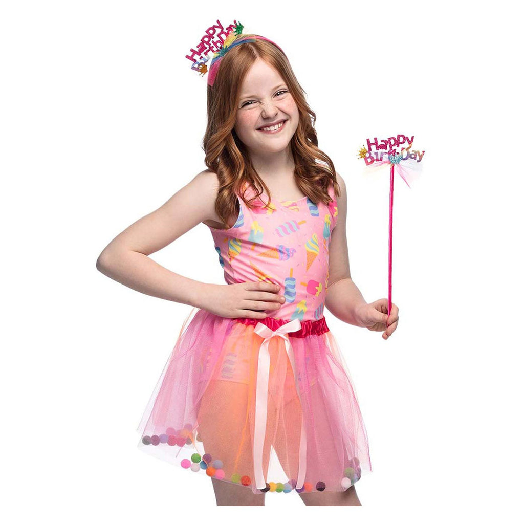 Boland verkleedset fee roze happy birthday