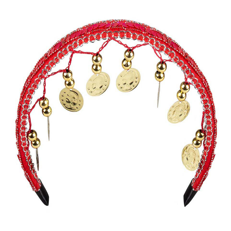 Boland - set belly dance rood - volwassenen - vrouwen - buikdanseres - 1001 nacht- gypsy one size