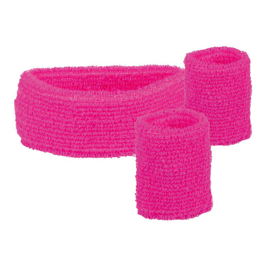 Boland - Zweetbanden neon roze 3st.