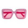 Boland partybril bling bling felroze