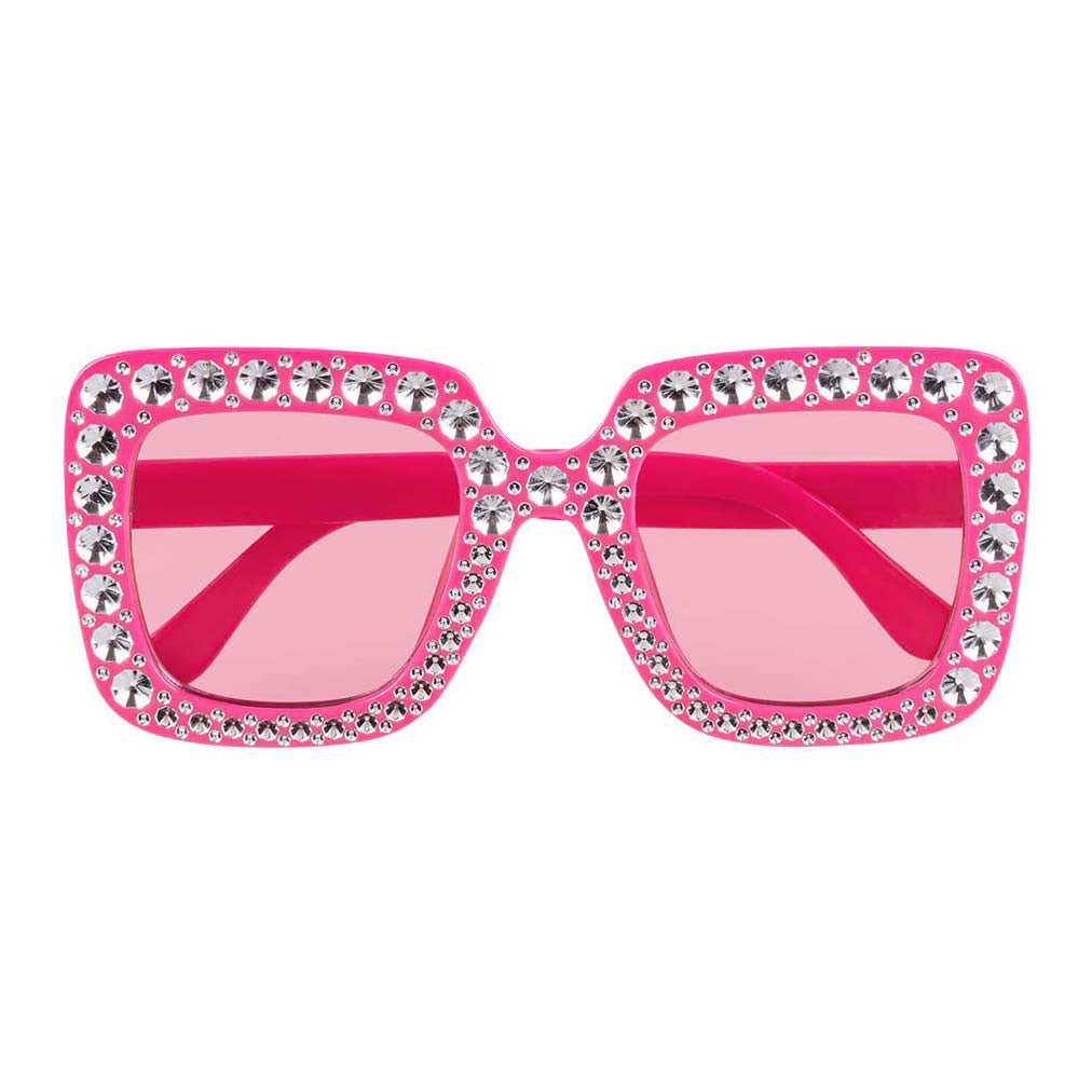 Boland partybril bling bling felroze