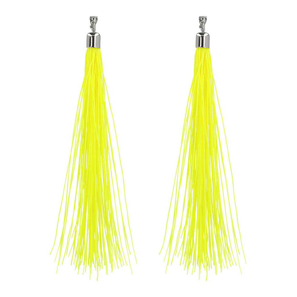 Boland oorbellen festival neon geel, 20cm
