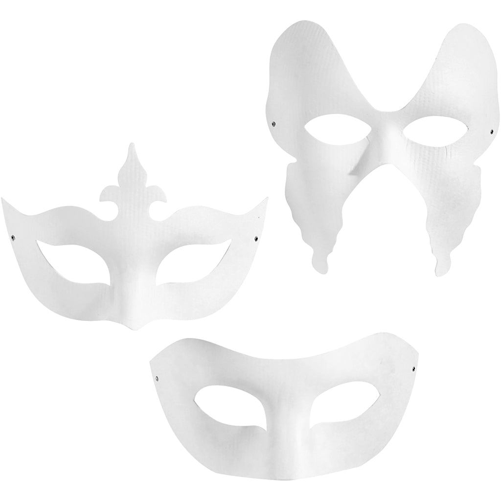 Creativ Company - Creativ Company Https://www.cchobby.nl/maskers-h-10-20-cm-b-18-20-cm-wit-3x4-stuk-1-doos