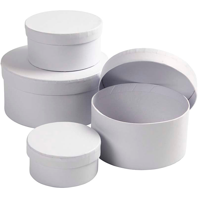 Creativ Company - Creativ Company Https://www.cchobby.nl/ronde-dozen-afm-8x4-10x5-12x6-14x7-cm-wit-4-stuk-1-set