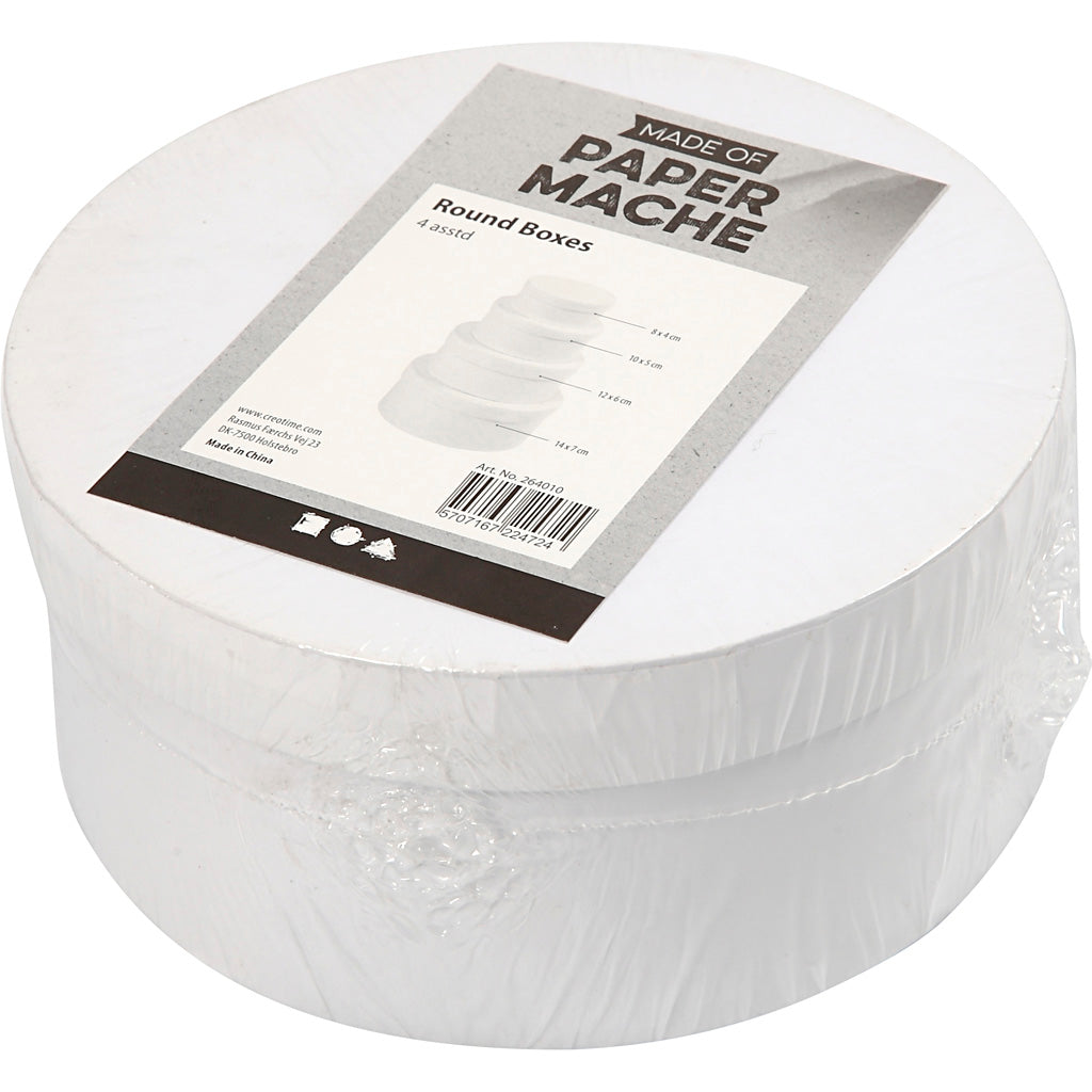 Creativ Company - Creativ Company Https://www.cchobby.nl/ronde-dozen-afm-8x4-10x5-12x6-14x7-cm-wit-4-stuk-1-set