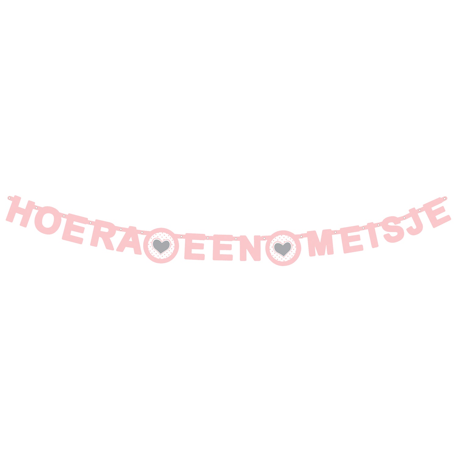 Haza witbaard letterguirlande - hoera een meisje