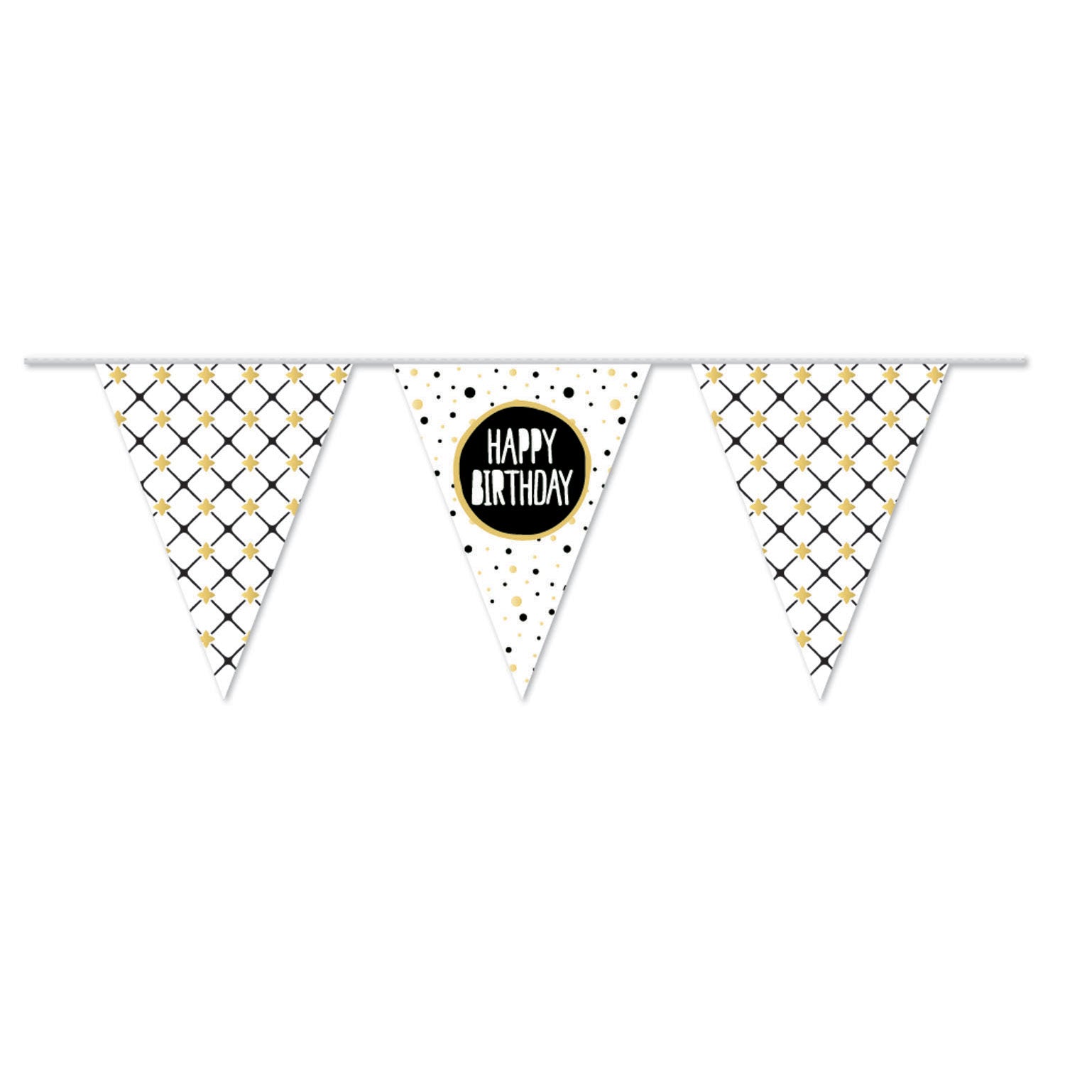 Haza Witbaard - Haza Witbaard Vlaggenlijn happy birthday goud 10mtr.