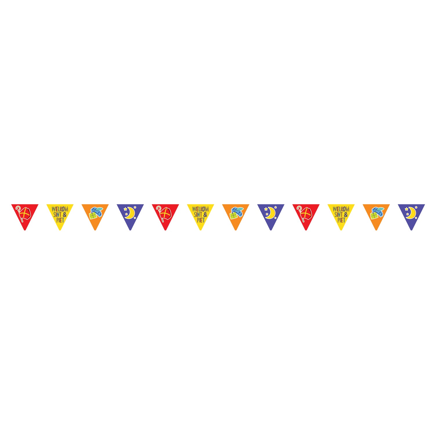 Haza witbaard papieren vlaggenlijn sinterklaas, 6mtr.
