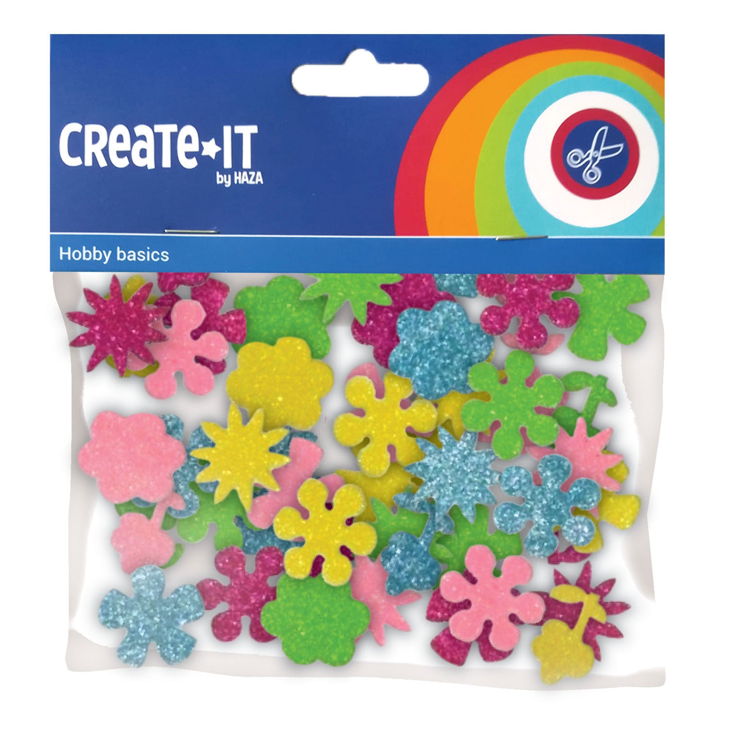Haza Witbaard - Haza Witbaard Foamstickers bloemen glitter 25st.