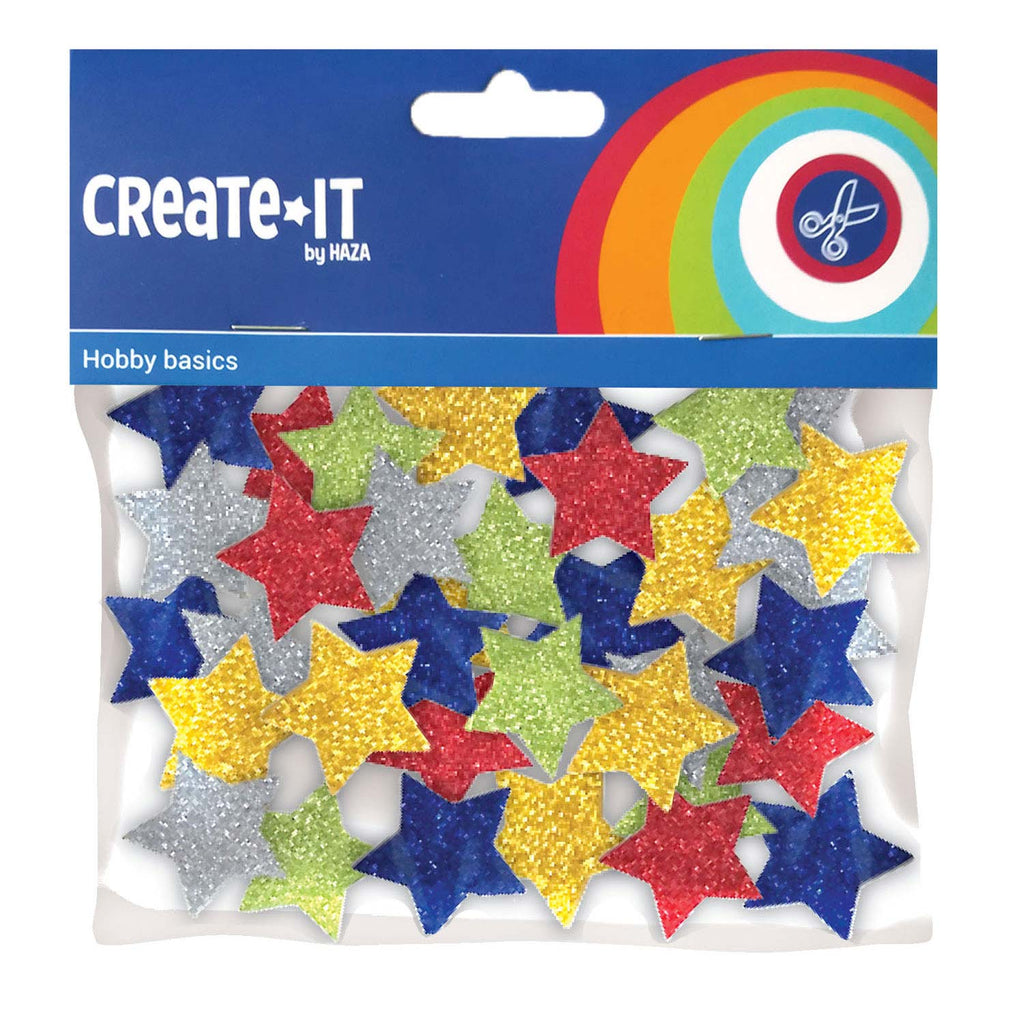 Haza Witbaard - Haza Witbaard Foamstickers sterren glitter 54 stuks