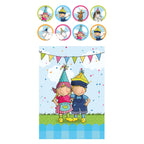 Haza witbaard uitdeelzakjes fien teun met stickers 20x13cm fsc - 8st.