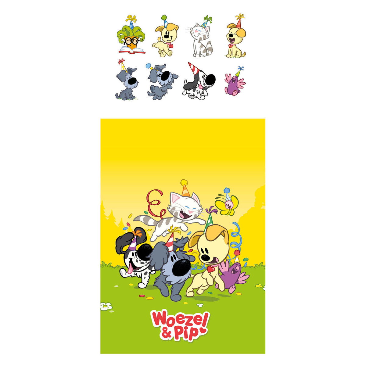 Haza witbaard uitdeelzakjes woezel pip met stickers 20x13cm fsc - 8st.
