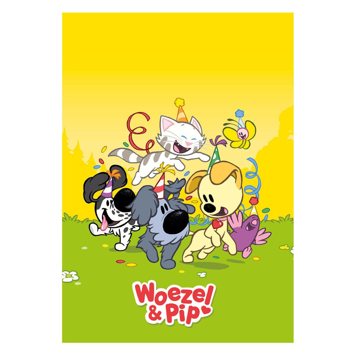 Haza witbaard uitdeelzakjes woezel pip met stickers 20x13cm fsc - 8st.