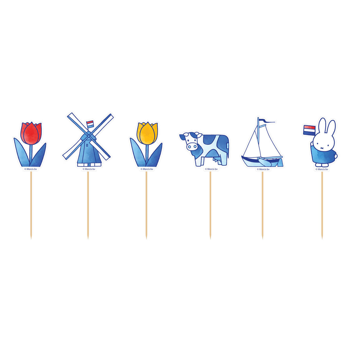 Haza Witbaard - Haza Witbaard Feestprikkers nijntje delfts blauw - 12 stuks