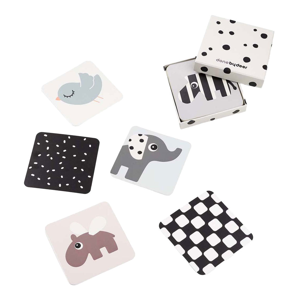 Done By Deer - Done By Deer baby contrastkaart hertenvriendjes 10 stuks