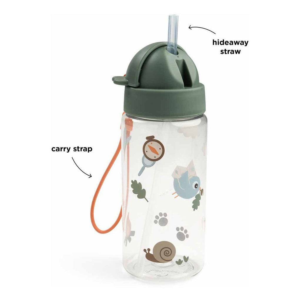 Done by deer drinkfles met rietje tiny trails groen - 350 ml