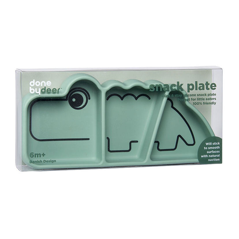 Done by deer siliconen stick stay snackbord croco - groen