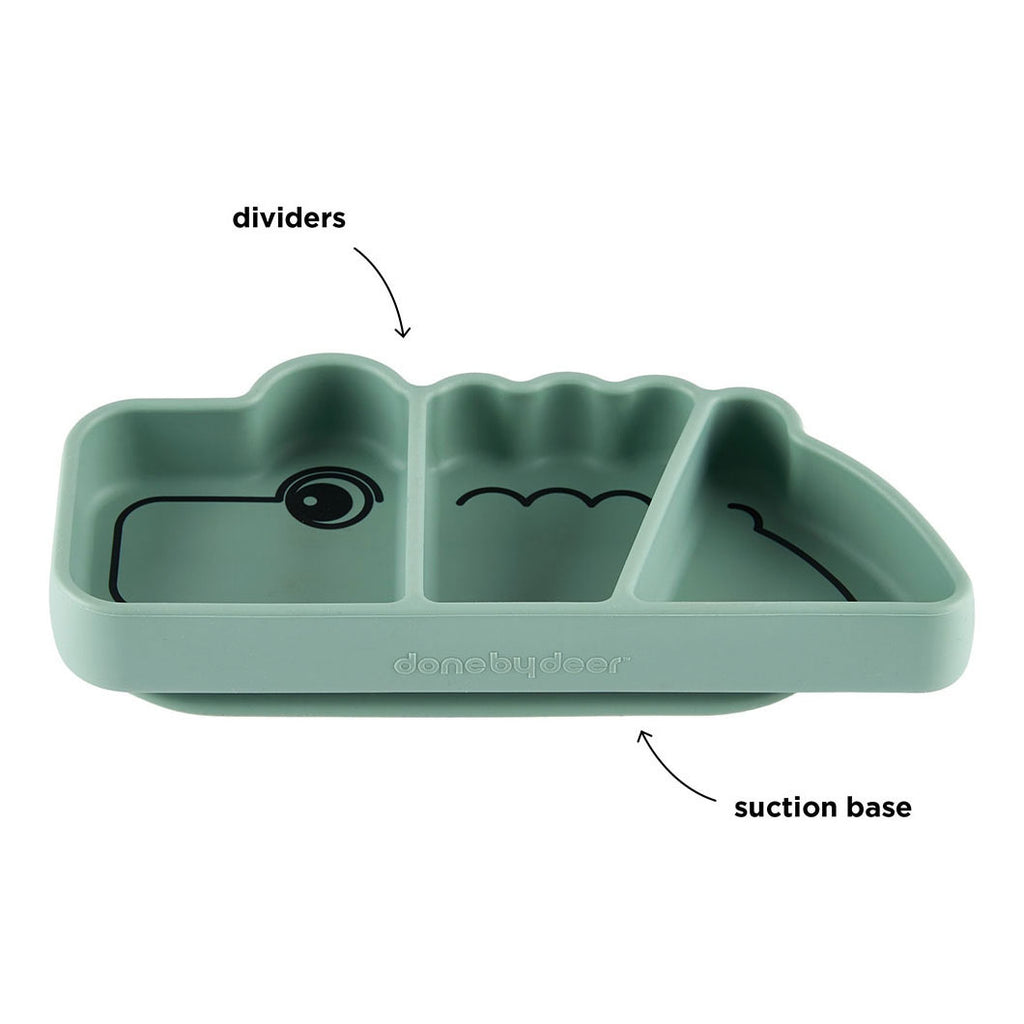 Done by deer siliconen stick stay snackbord croco - groen