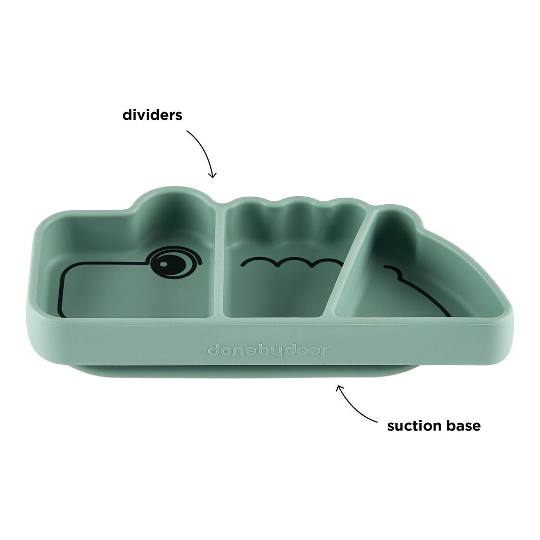 Done by deer siliconen stick stay snackbord croco - groen